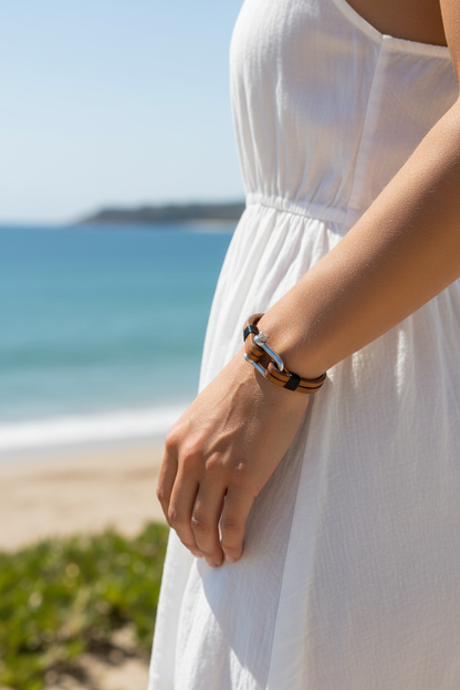 Nautical Double Strap - Female Beach Brown