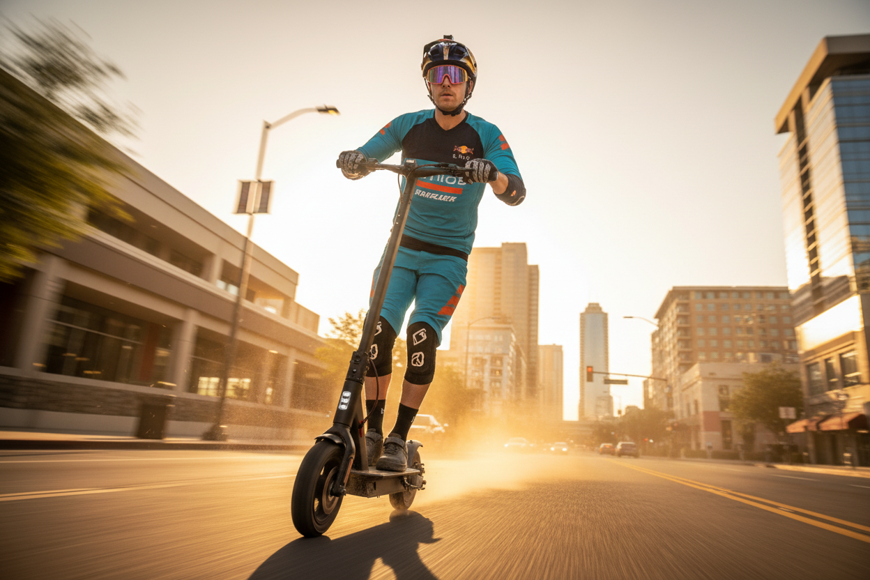 Scooter urbano - golden hour dinámico