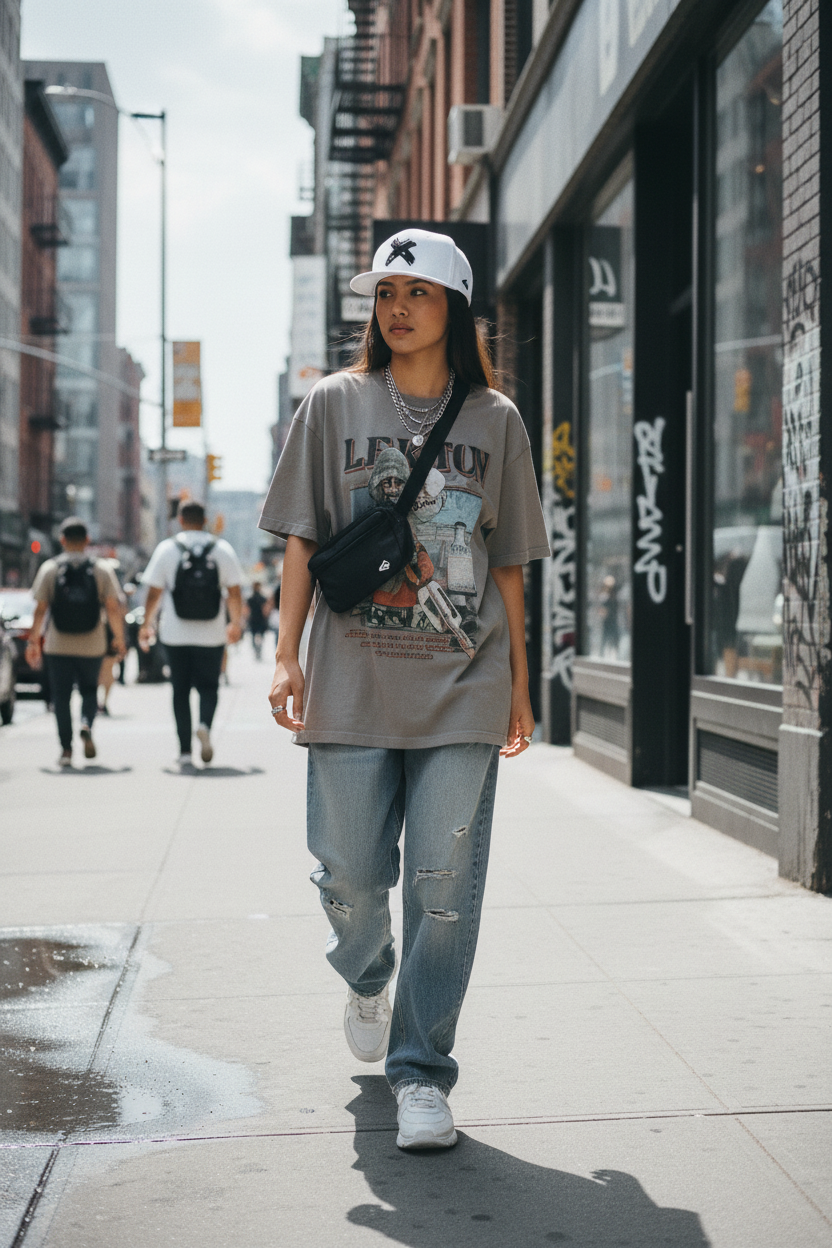 Snapback Cap X Logo - Female Lifestyle