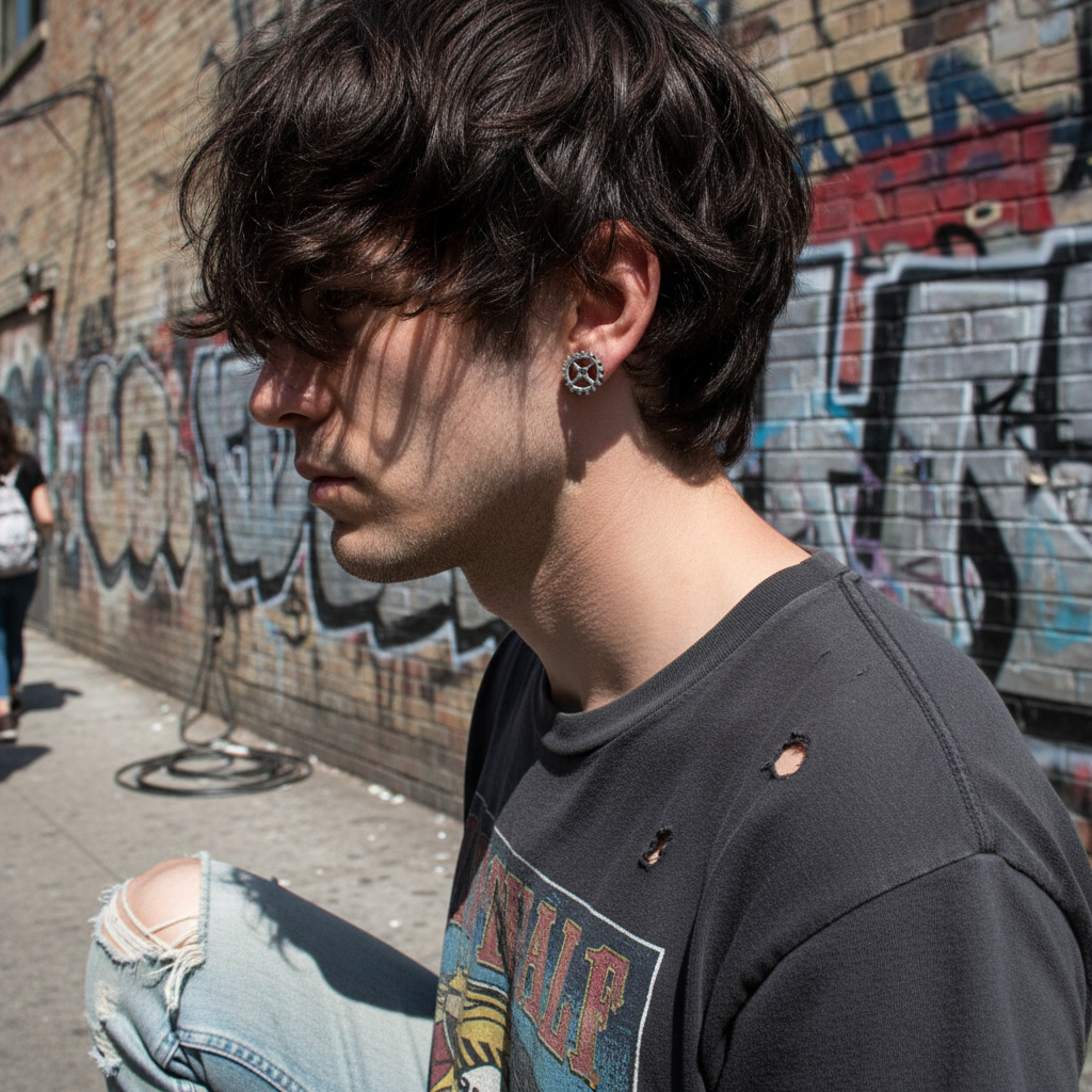 Steampunk Gear Studs - Male Smaller