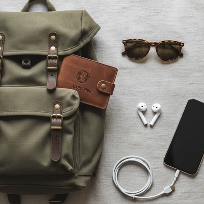 VintageShield en mochila de viaje